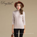 Inner Mongolian Handmade Knit Cashmere Women High Neck Knit Wool Sweater Custom Patterns Design